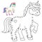 Dot to Dot Unicorn Wearing Sunglasses Isolated