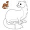 Dot to Dot Weasel Animal Isolated Coloring Page