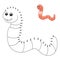 Dot to Dot Worm Coloring Page for Kids
