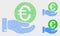 Dot Vector Euro Coin Donation Hand Icons