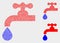 Dot Vector Water Plumbing Gear Icons