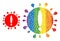 Dot Virus Exclamation Composition Icon of LGBT-Colored Spheric Dots