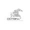 Dotbin logo, abstract freckle horse vector