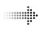 Dots arrow icon on white background. dots arrow sign.