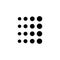 Dots Decreased from one corner to another. Flat Vector Icon illustration. Simple black symbol on white background. Dots from small
