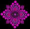 dots flower colorful pink lilac black background mandala has png