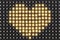 Dots matrix led diplay with illuminated symbol of heart