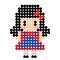 Dots Pixel girl image. Bead pattern