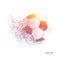 Dots Soccer Ball .Explosive Football . Vector sport illustration of flying soccer ball