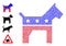Dotted American Dog Composition of Rounded Dots with Bonus Icons