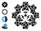 Dotted Biohazard Industry Mosaic of Round Dots and Similar Icons