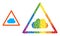 Dotted Cloud Warning Composition Icon of Rainbow Spheres
