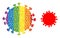 Dotted Covid Infection Mosaic Icon of Rainbow Round Dots