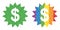 Dotted Dollar Rosette Collage Icon of LGBT-Colored Round Dots