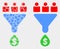 Dotted and Flat Vector Customers Sales Funnel Icon