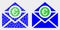 Dotted and Flat Vector Euro Mail Icon