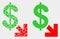 Dotted and Flat Vector Export Dollar Icon