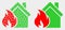 Dotted and Flat Vector House Fire Damage Icon