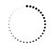 Dotted gradient circle. Halftone effect circular dotted frame. Progress round loader. Half tone circle. Vector