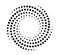 Dotted gradient round spiral icon. Halftone effect vortex circle shape with dotted pattern. Progress round loader. Half