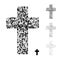 Dotted halftone grunge christian cross