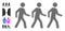 Dotted Halftone Pedestrian People Icon and Additional Icons