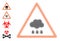 Dotted Halftone Rain Warning Icon and Original Icons