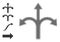 Dotted Halftone Triple Bifurcation Arrow Icon and Original Icons