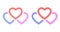 Dotted Halftone Triple Love Hearts Icon