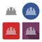 Dotted icon of construction safety helmet in four variants