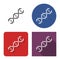 Dotted icon of DNA helix in four variants