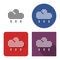 Dotted icon of light rainy weather in four variants