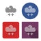 Dotted icon of light snow weather in four variants