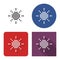 Dotted icon of sun sunny weather in four variants