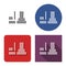 Dotted icon of termal or nuclear power plant in four variants