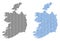 Dotted Ireland Republic Map Abstractions