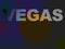 Dotted LED Lit Vegas Sign Glowing Bright Orange