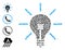 Dotted Light Bulb Composition of Circles and Other Icons