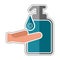 Dotted line antibacterial gel icon