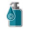 Dotted line antibacterial gel icon