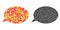 Dotted Message Cloud Mosaic Icons