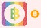 Dotted Mosaic Bitcoin Coin Carved Icon for LGBT