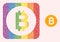 Dotted Mosaic Bitcoin Gold Coin Hole Icon for LGBT