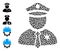 Dotted Police Guy Composition of Round Dots and Other Icons