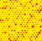 Dotted repeatable popart like duotone pattern. Speckled red yell