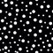 Dotted seamless pattern. White Polka Dot on black background Background. Vector illustration. Monochrome minimalist graphic design