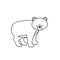 Dotted shape cute bear wild animal icon