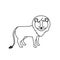 Dotted shape cute lion wild animal icon