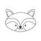 Dotted shape cute raccoon head wild animal