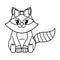 Dotted shape female raccoon cute animal with ribbon bow